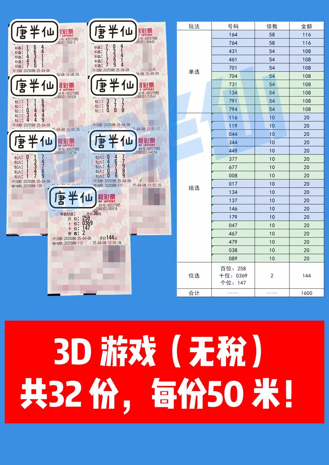 3D-5 04月08日实票分享